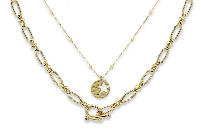 Cetus Gold T-Bar Chain Necklace